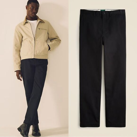 NWT J CREW Broken-in Straight chino pant in black 32/32 - Picture 2 of 7